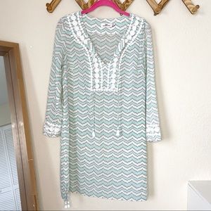 Vineyard Vines Chevron Green Cotton Tunic L